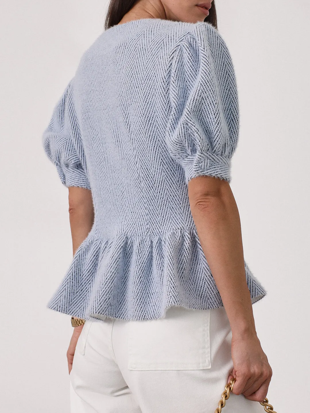 Adina Spring Day Elegance Cardigan | Navy/White