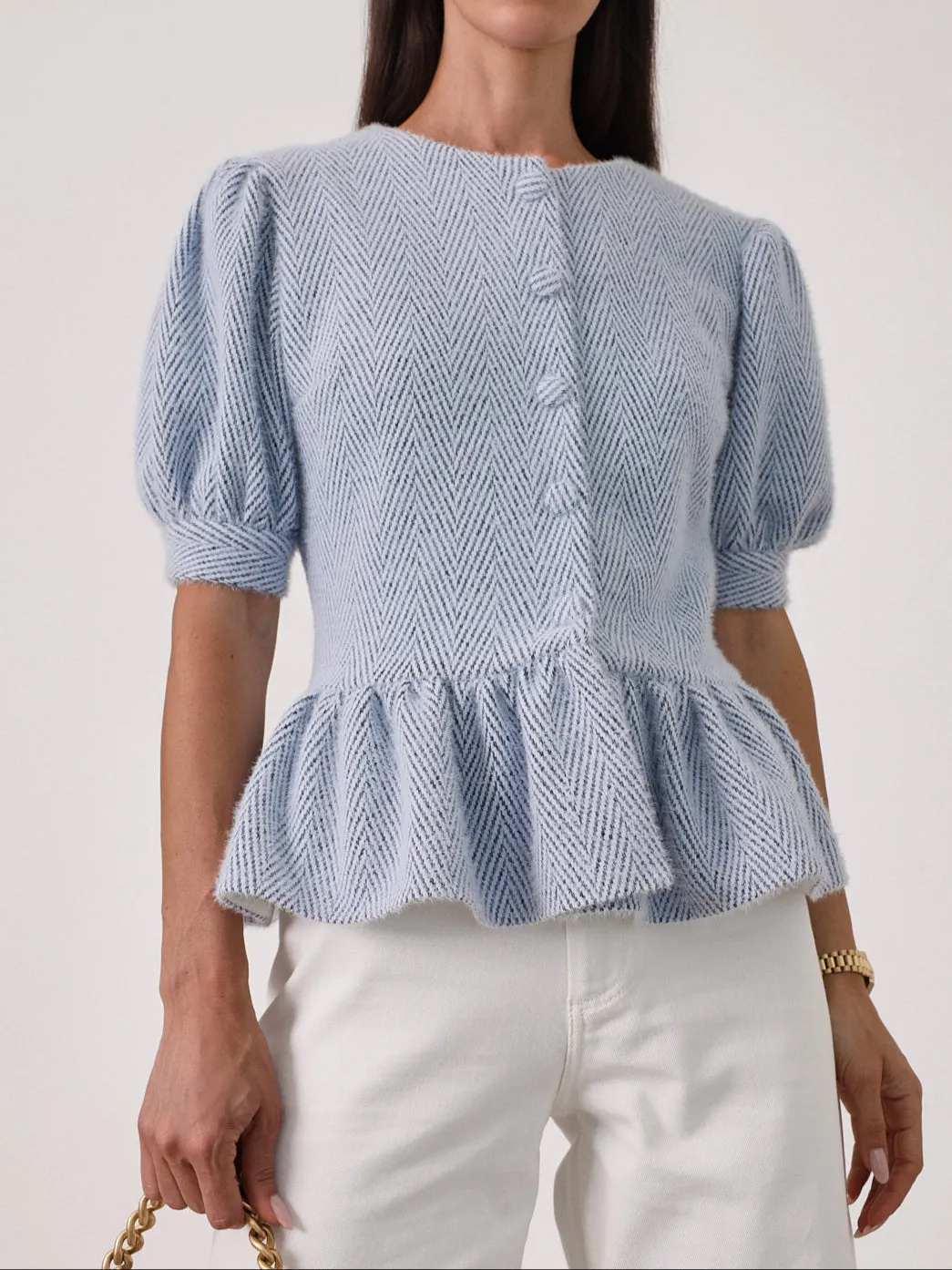 Adina Spring Day Elegance Cardigan | Navy/White