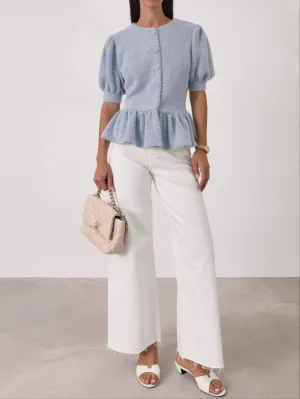 Adina Spring Day Elegance Cardigan | Navy/White