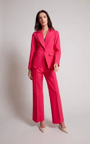 Adroit Atelier- Preston Straight Leg Stretch Trouser With Pin Tuck in Raspberry