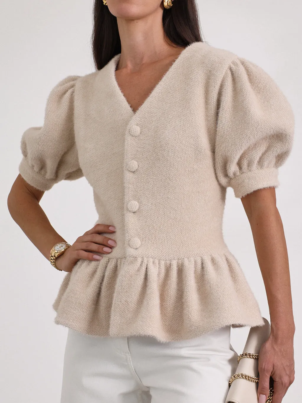 Allina Spring Day Elegance Cardigan | Powder