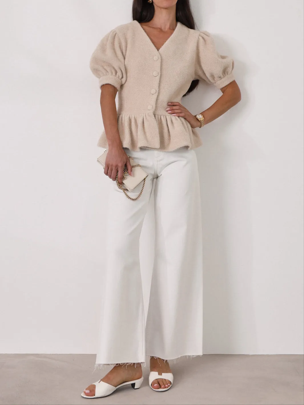 Allina Spring Day Elegance Cardigan | Powder