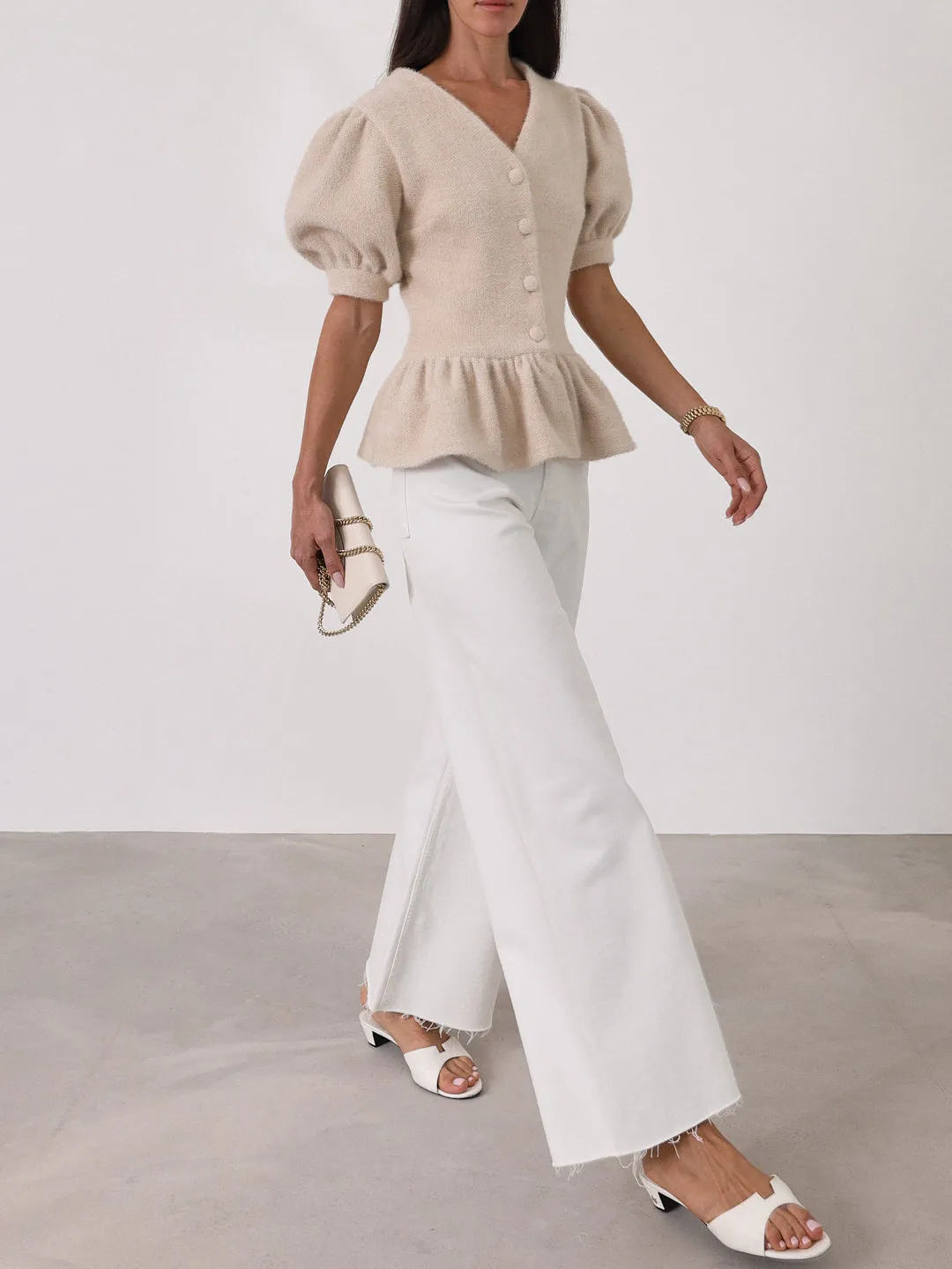 Allina Spring Day Elegance Cardigan | Powder