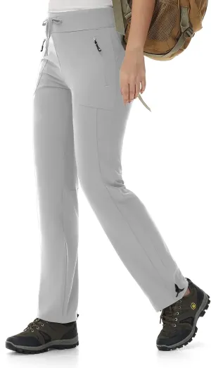 BASUDAM Women's Athletic Pants Quick Dry Lightweight Zipper Pockets Adjustable Ankle Outdoor Sports Hiking Running Jogging