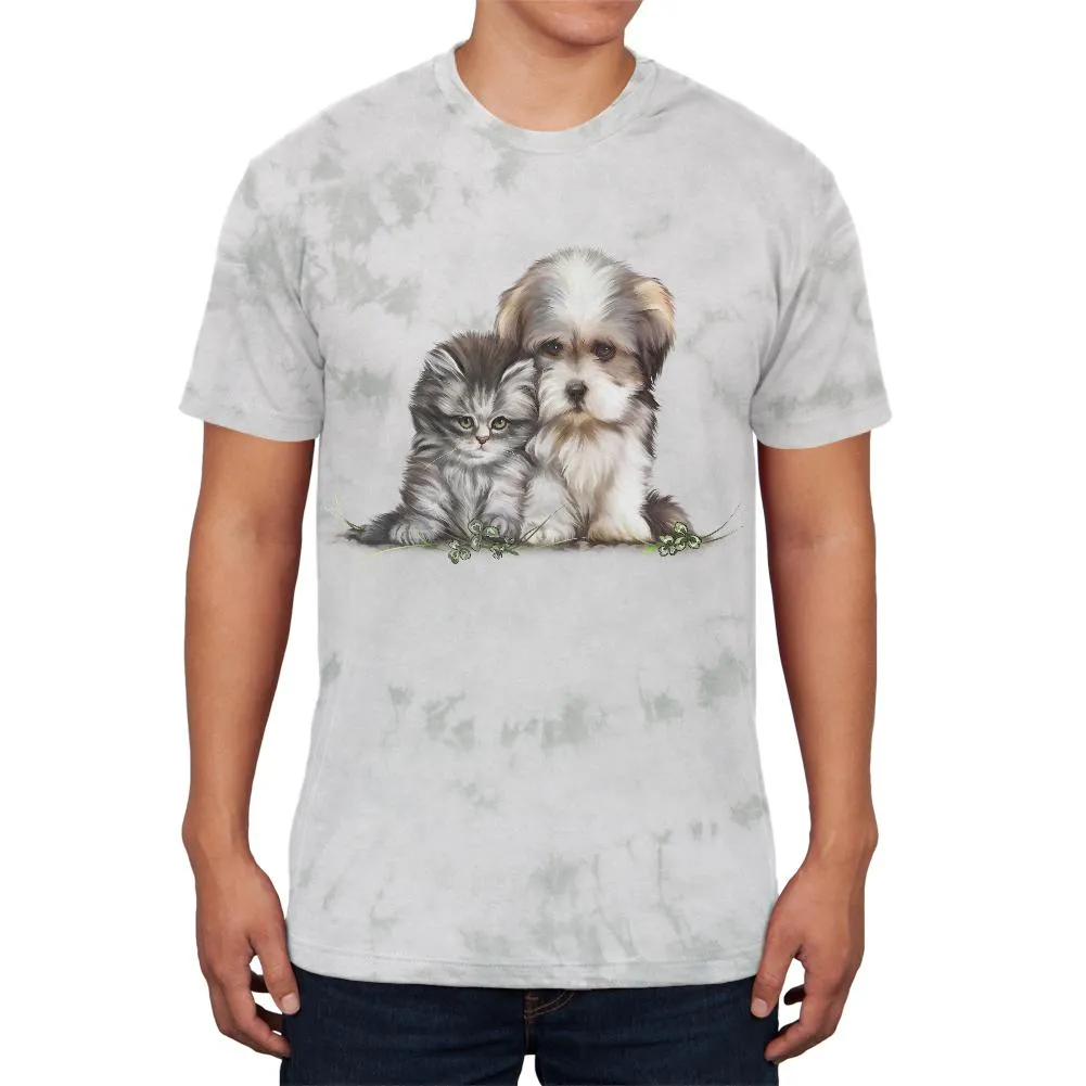 Best Friends Puppy and Kitten Mens Soft T Shirt