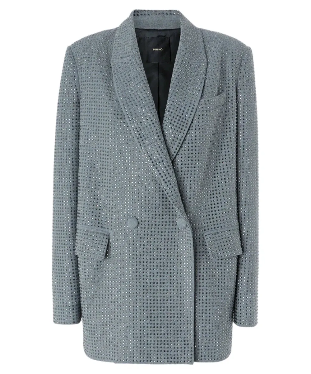 Blazer Deledda Oversize Doppiopetto con Strass