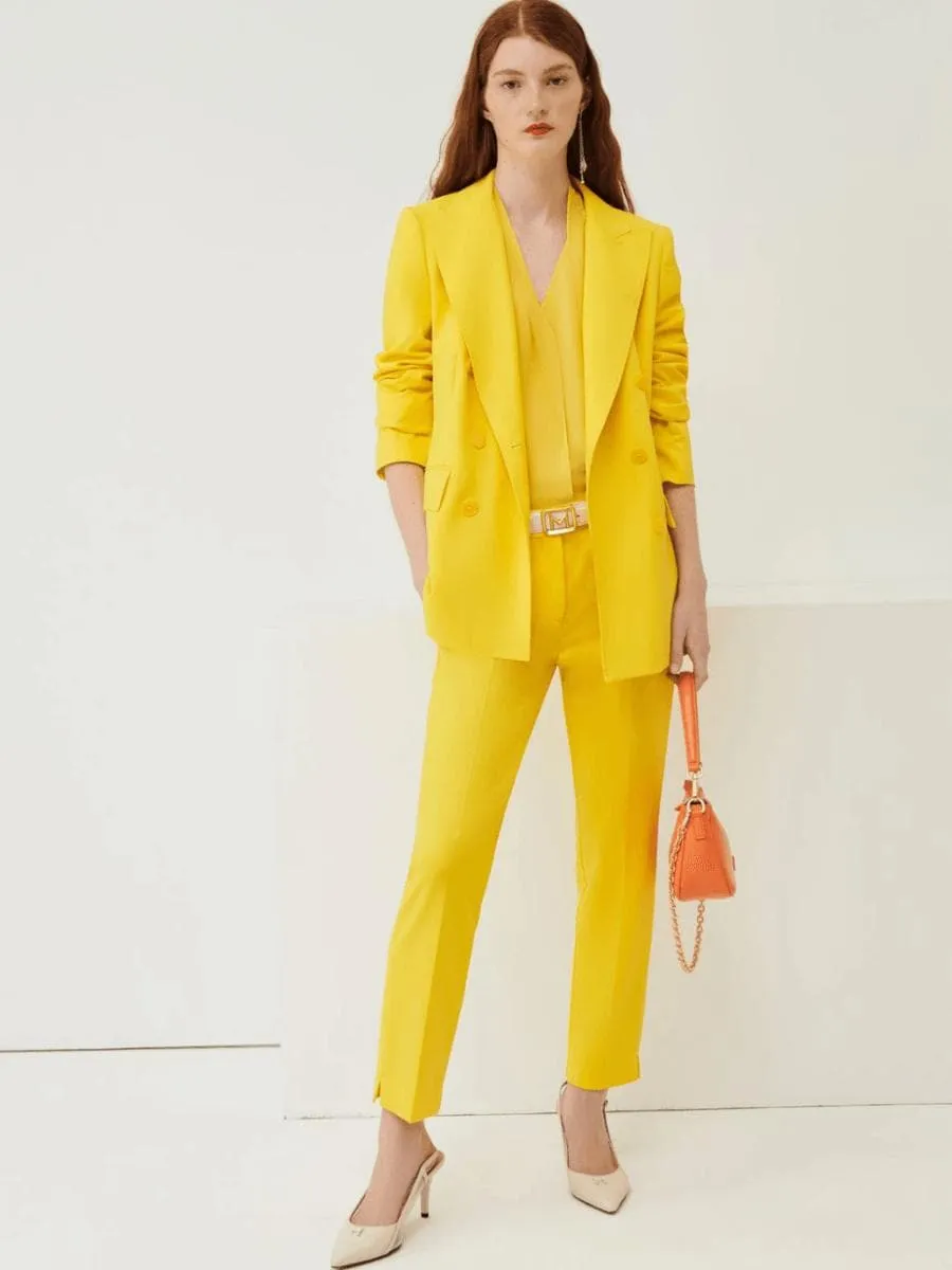Blazer doppiopetto in tela stretch