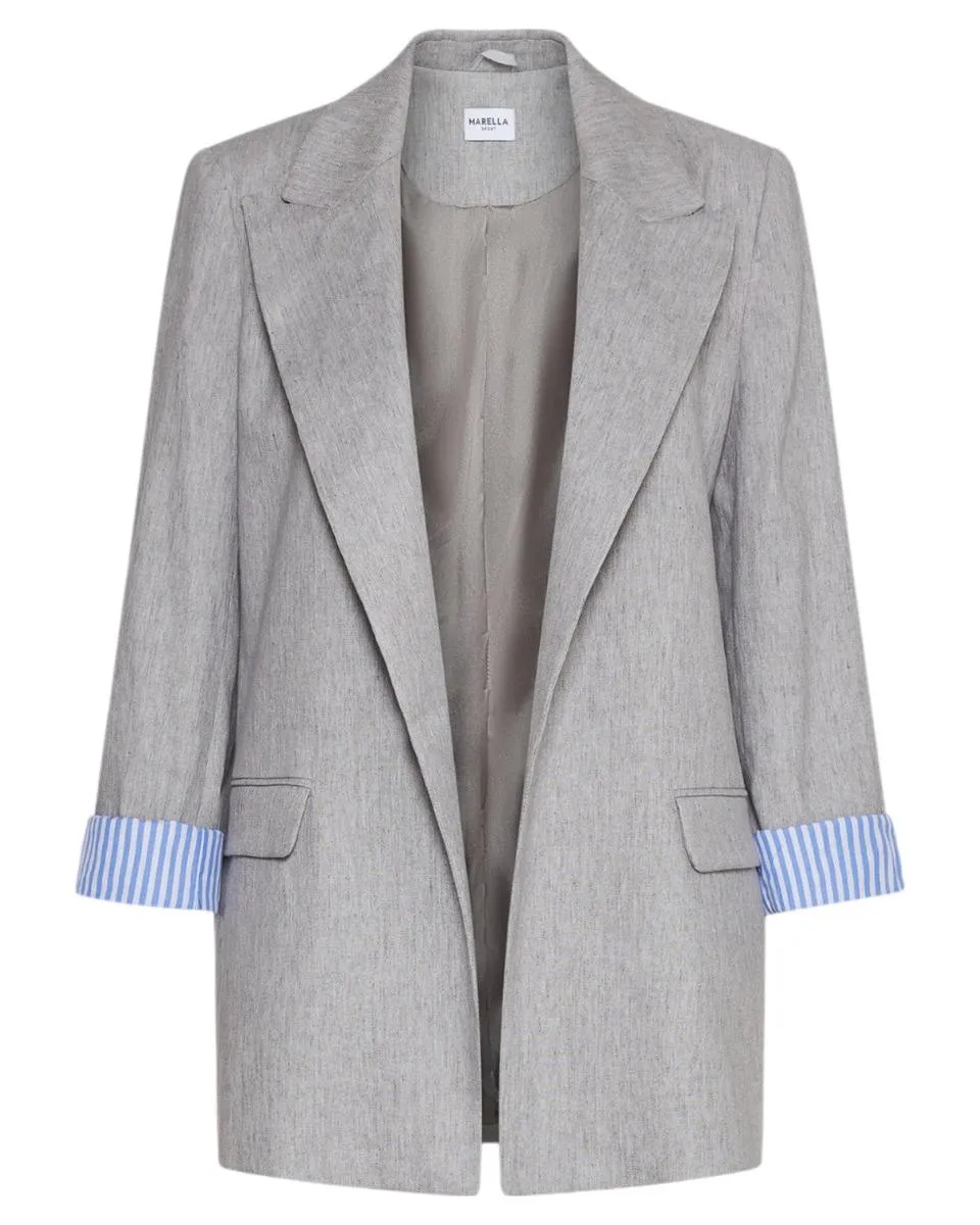 Blazer in Misto Lino Stretch