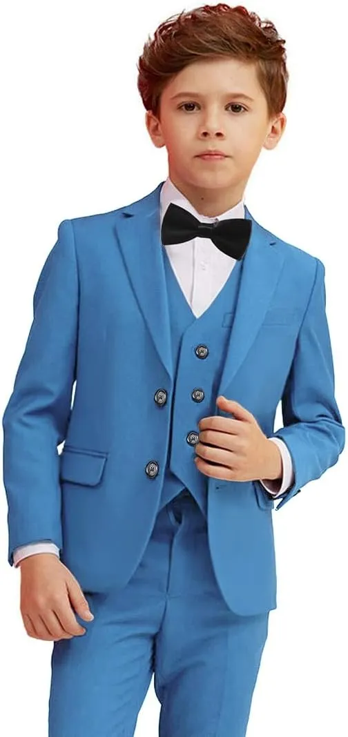 Boy Suits 5 Piece Slim Fit Suit for Kids Toddler Formal Set Wedding Ring Bearer Outfit