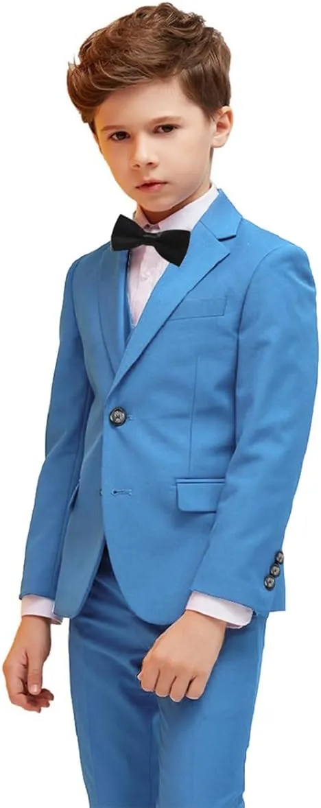 Boy Suits 5 Piece Slim Fit Suit for Kids Toddler Formal Set Wedding Ring Bearer Outfit