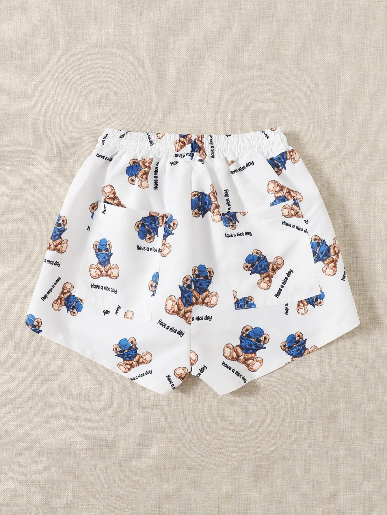 Casual Cartoon Pocket High Waist Women Shorts