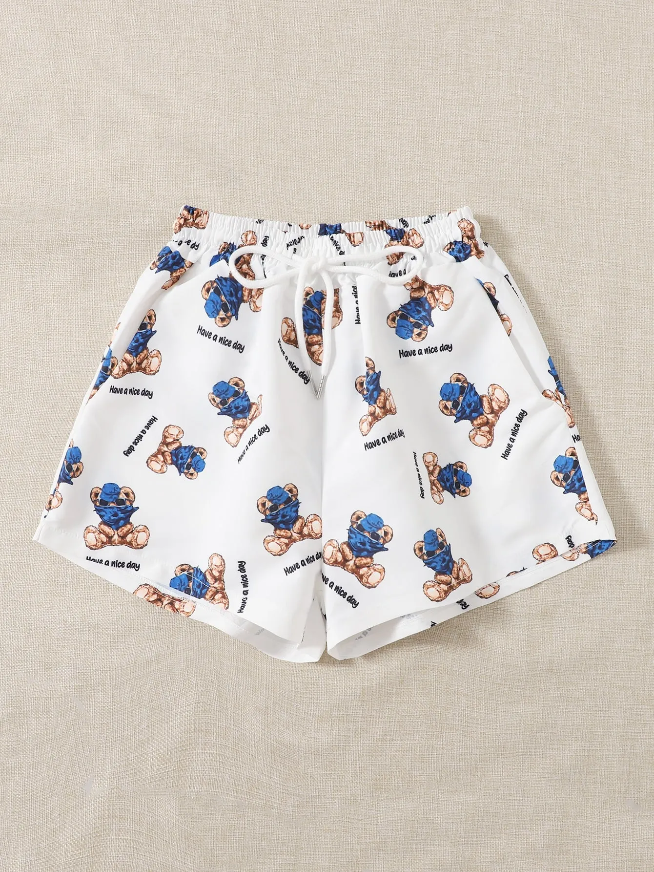 Casual Cartoon Pocket High Waist Women Shorts