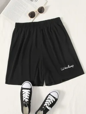 Casual Letter High Waist Women Shorts