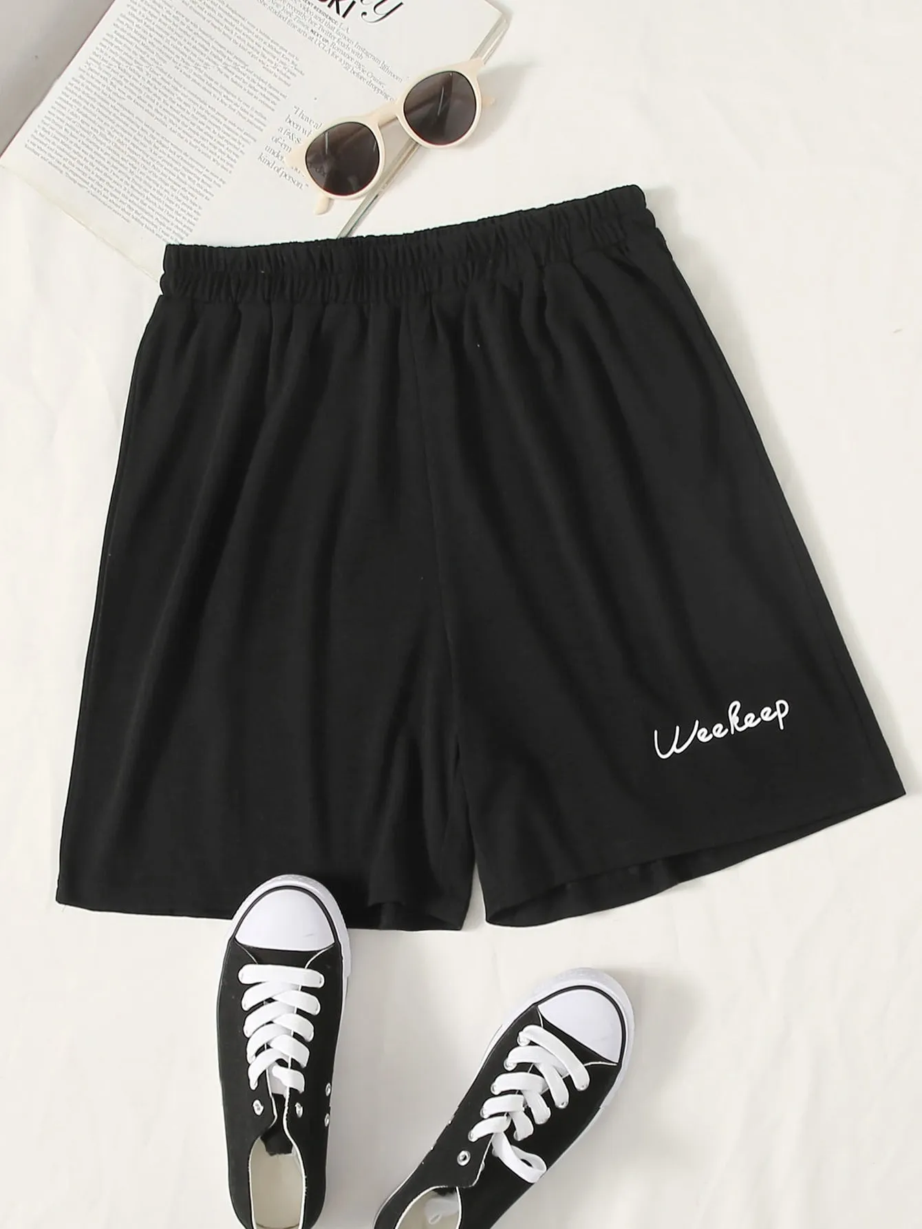 Casual Letter High Waist Women Shorts
