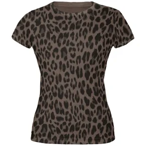 Cheetah Pattern All Over Dark Heather Juniors Soft T-Shirt