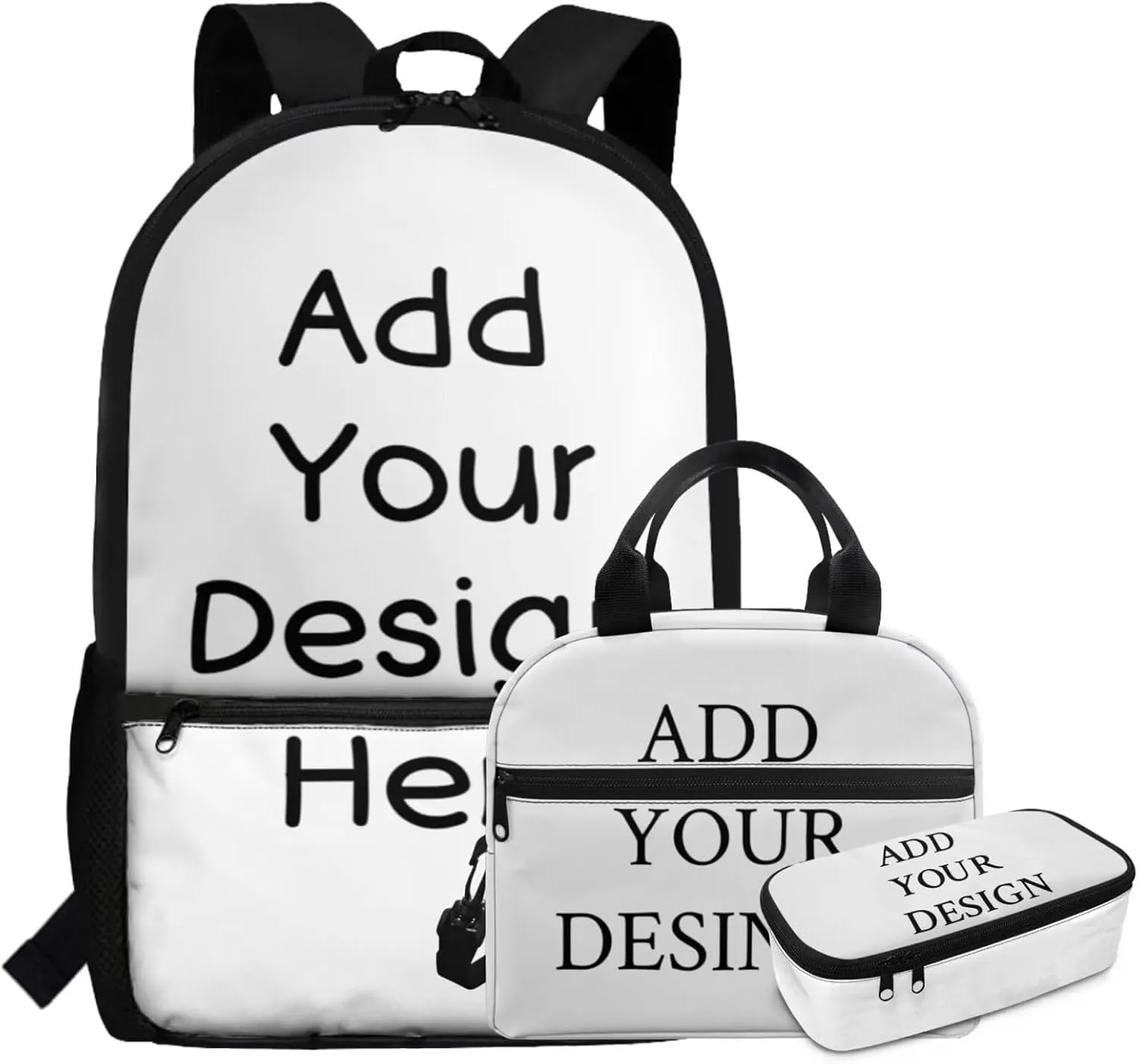 Customizable 3-Piece Backpack Set for Boys with Lunch Box and Pencil Case Lightweight School Bookbag for Kindergarten Elementary Kids Age 6-8 (Personalized Name)