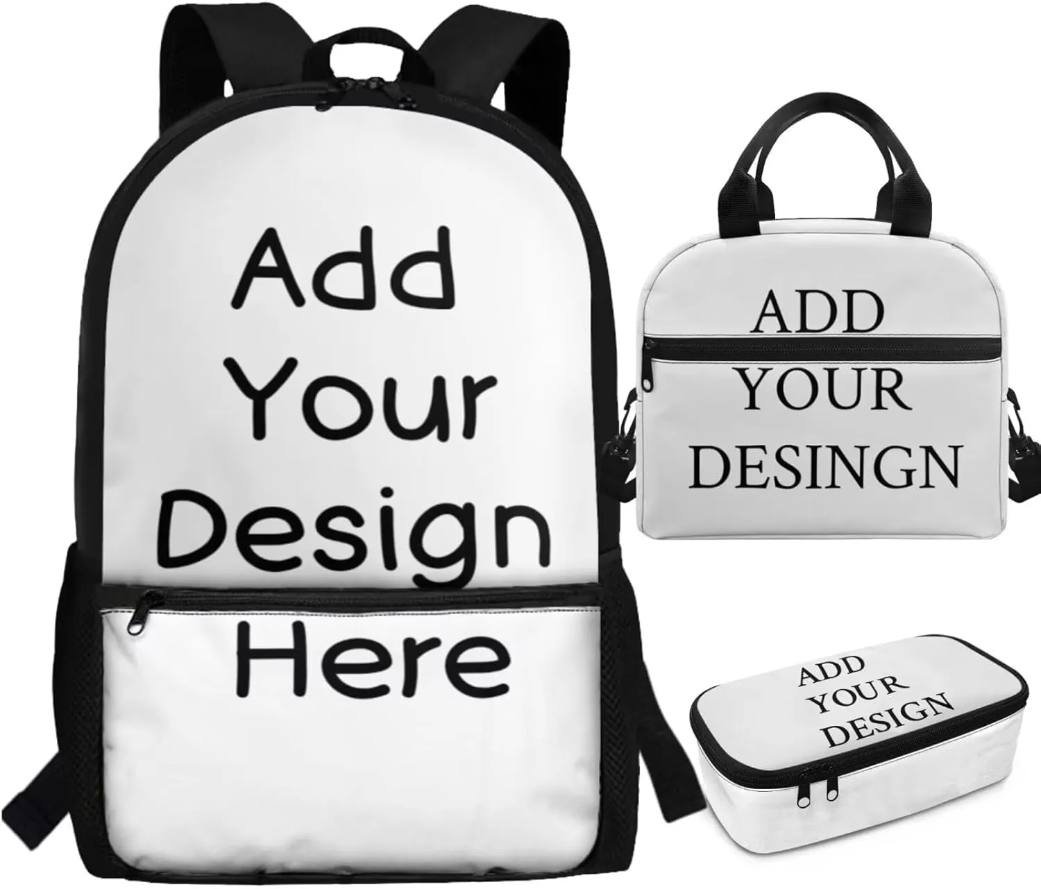 Customizable 3-Piece Backpack Set for Boys with Lunch Box and Pencil Case Lightweight School Bookbag for Kindergarten Elementary Kids Age 6-8 (Personalized Name)