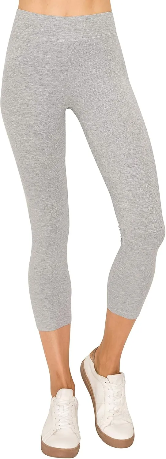 EttelLut Cotton Spandex Basic Leggings Pants-Jersey Full/Capri Regular/Plus Size
