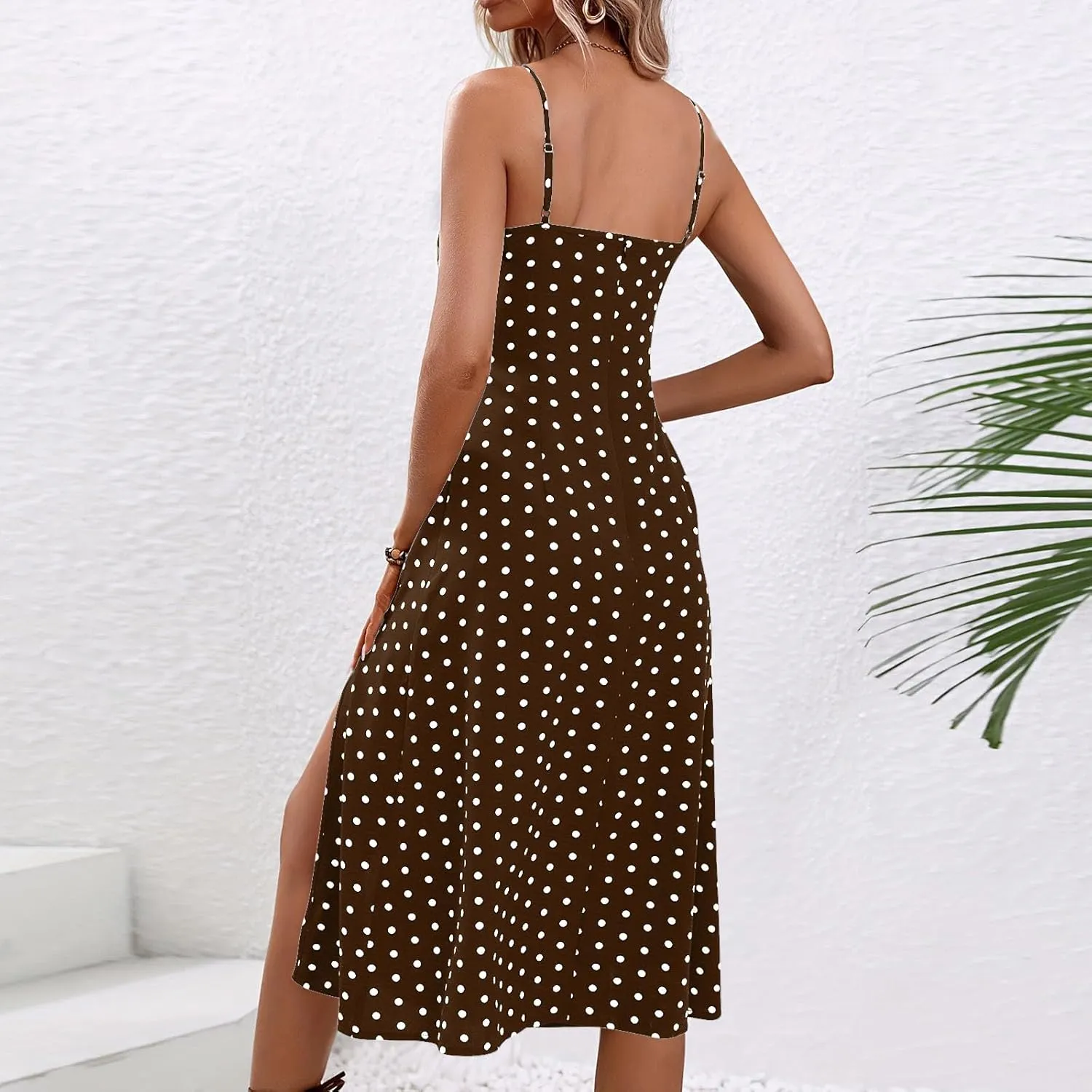Floral Print Dresses for Women Short Sleeve Boho Dresses Square Neck Split Midi Dresses Spaghetti Strap Dresses 2025
