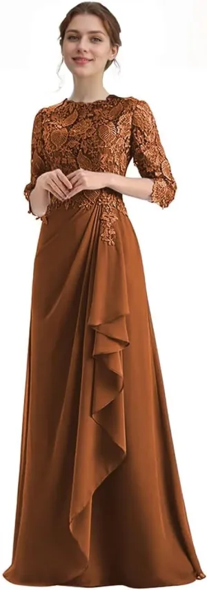 Formal Mother of The Bride Dresses for Wedding Lace Chiffon Formal Dresses Long Evening Gowns for Women