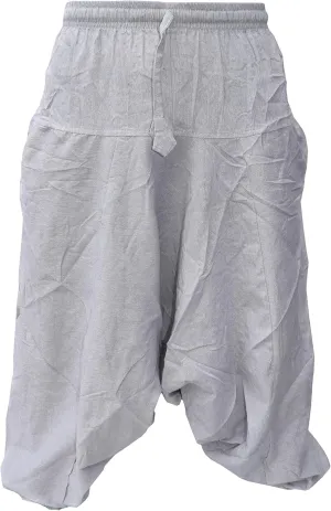 Gheri Men's Cotton Hemp Harem Aladdin Genie Wide Crotch Ninja Pants Trousers