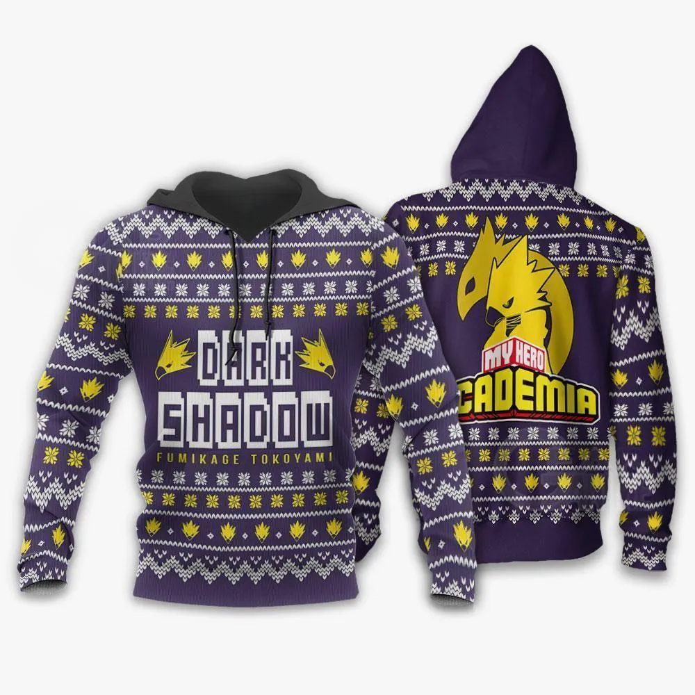 Giftngon - Fumikage Tokoyami Ugly Christmas Sweater Dark Shadow My Hero Academia For Kids