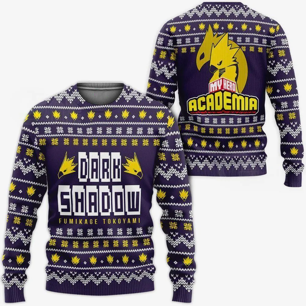 Giftngon - Fumikage Tokoyami Ugly Christmas Sweater Dark Shadow My Hero Academia For Kids