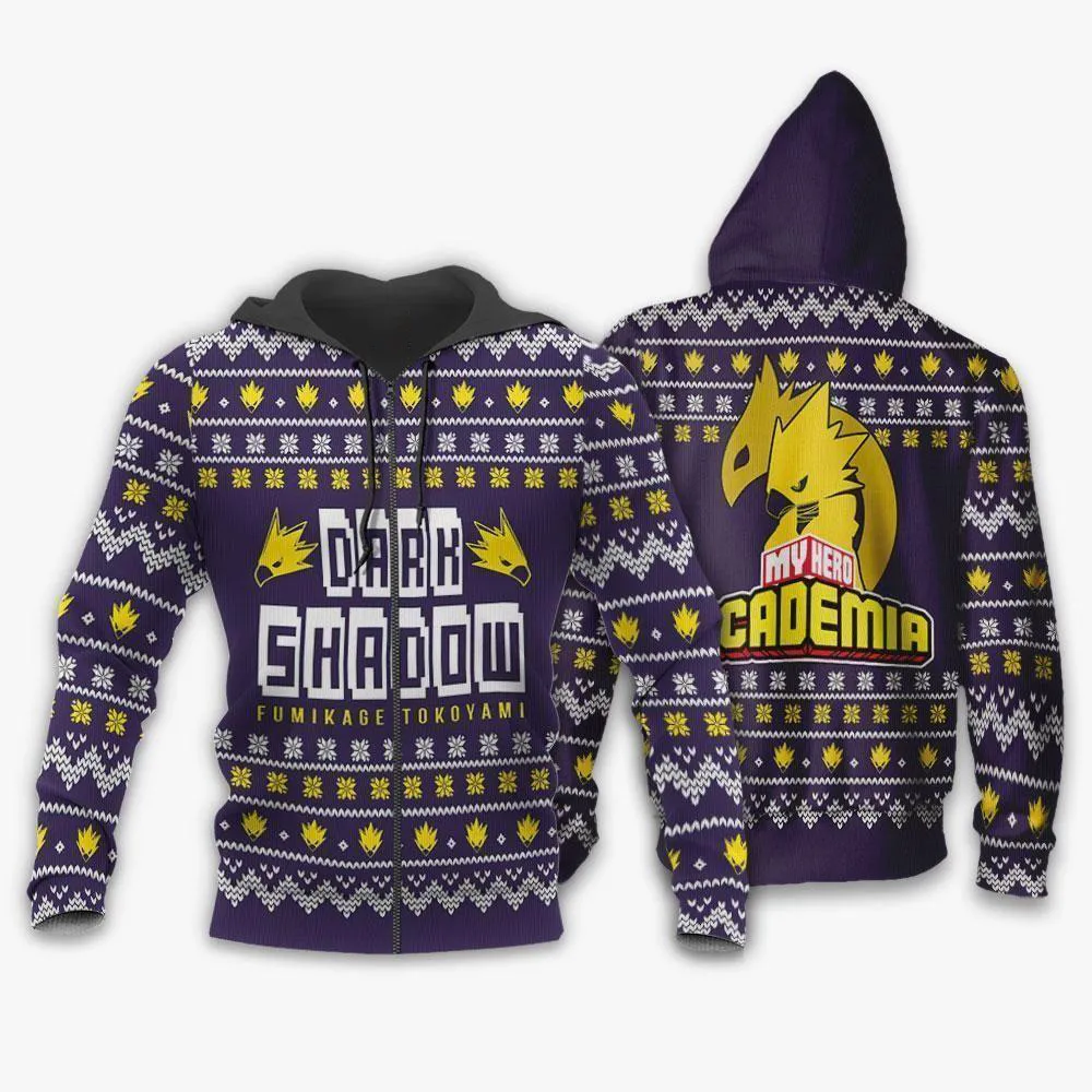 Giftngon - Fumikage Tokoyami Ugly Christmas Sweater Dark Shadow My Hero Academia For Kids