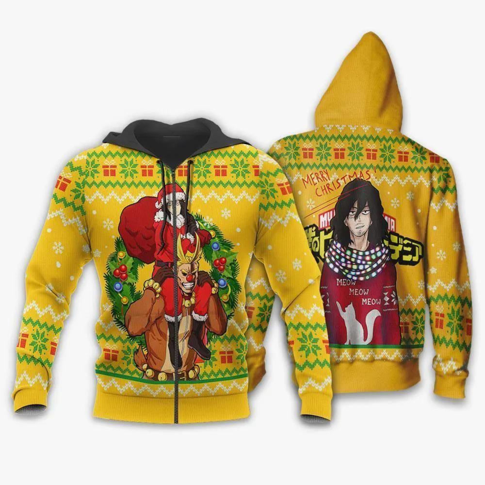 Giftngon - Shota Aizawa and All Might Ugly Christmas Sweater My Hero Academia  Xmas Gift