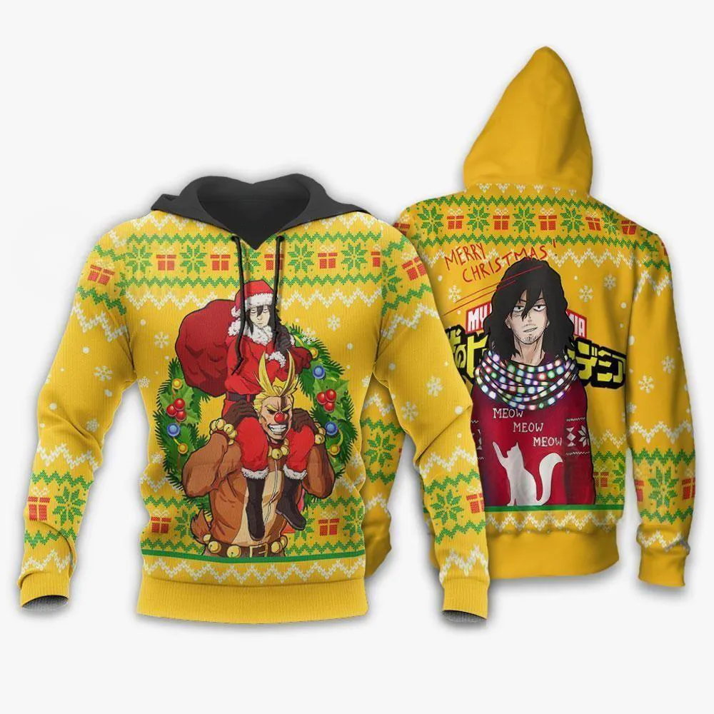 Giftngon - Shota Aizawa and All Might Ugly Christmas Sweater My Hero Academia  Xmas Gift