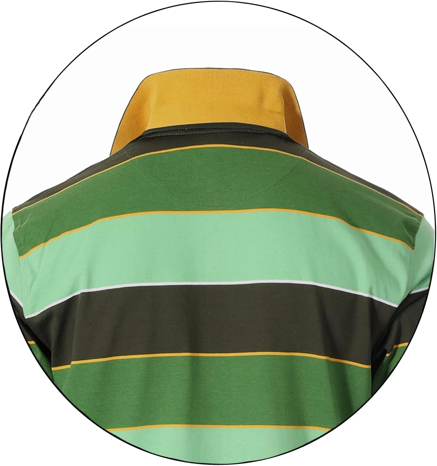 Gioberti Mens Slim Fit Wide Striped Polo Shirt with Pocket - Contrasting Collar Short Sleeve Yarn Dye