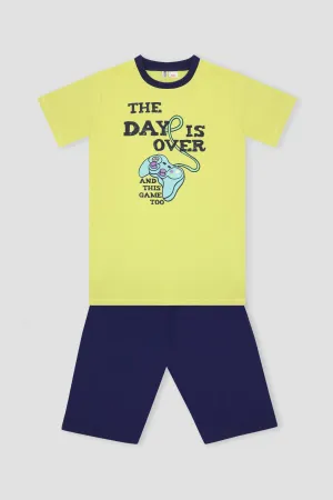 Graphic Pj Set For Boys - Daiquiri Green