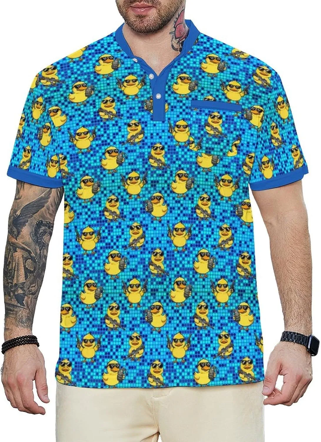 Henley Shirts for Men Short Sleeve Henley T Shirts Band Collar Men's Summer Athletic Tee