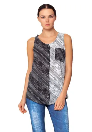 Isle Apparel Echo V Neck Button Down Tank Top
