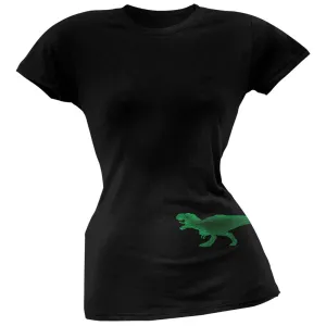 Jurassic - Tyrannosaurus Rex Dinosaur Distressed Black Juniors Soft T-Shirt