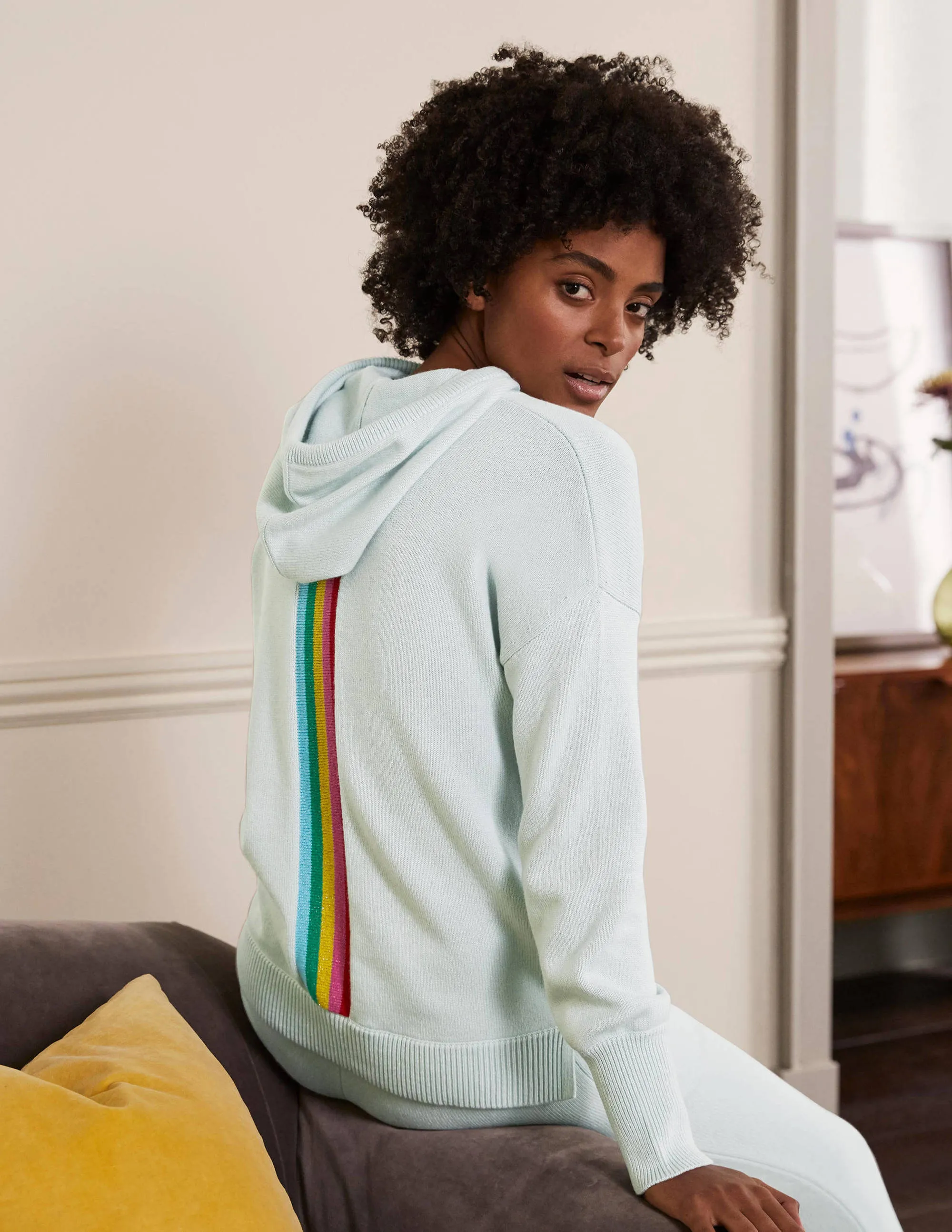 Knitted Relaxed Hoodie-Fresh Water