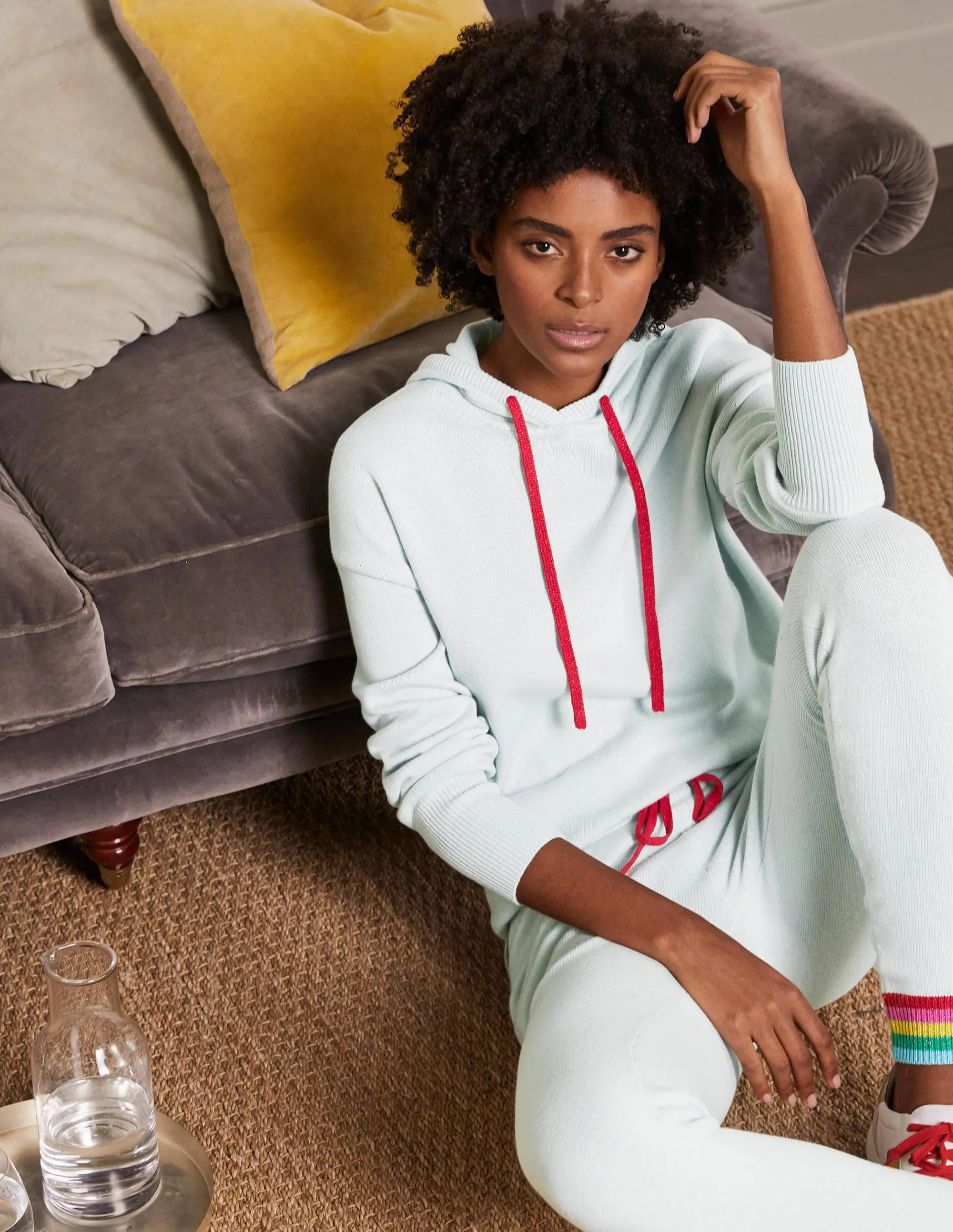 Knitted Relaxed Hoodie-Fresh Water