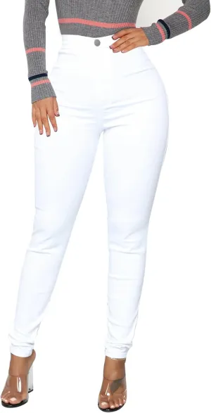 KUNMI Womens Classic High Waisted Skinny Stretch Butt Lifting Jeans Slim Fit Denim Pants