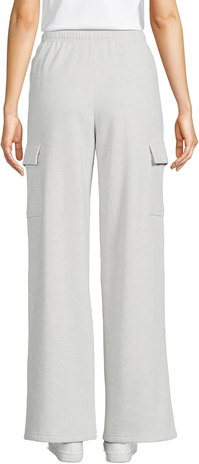Lands' End Women's Serious Sweats High Rise Wide Leg Cargo Pants