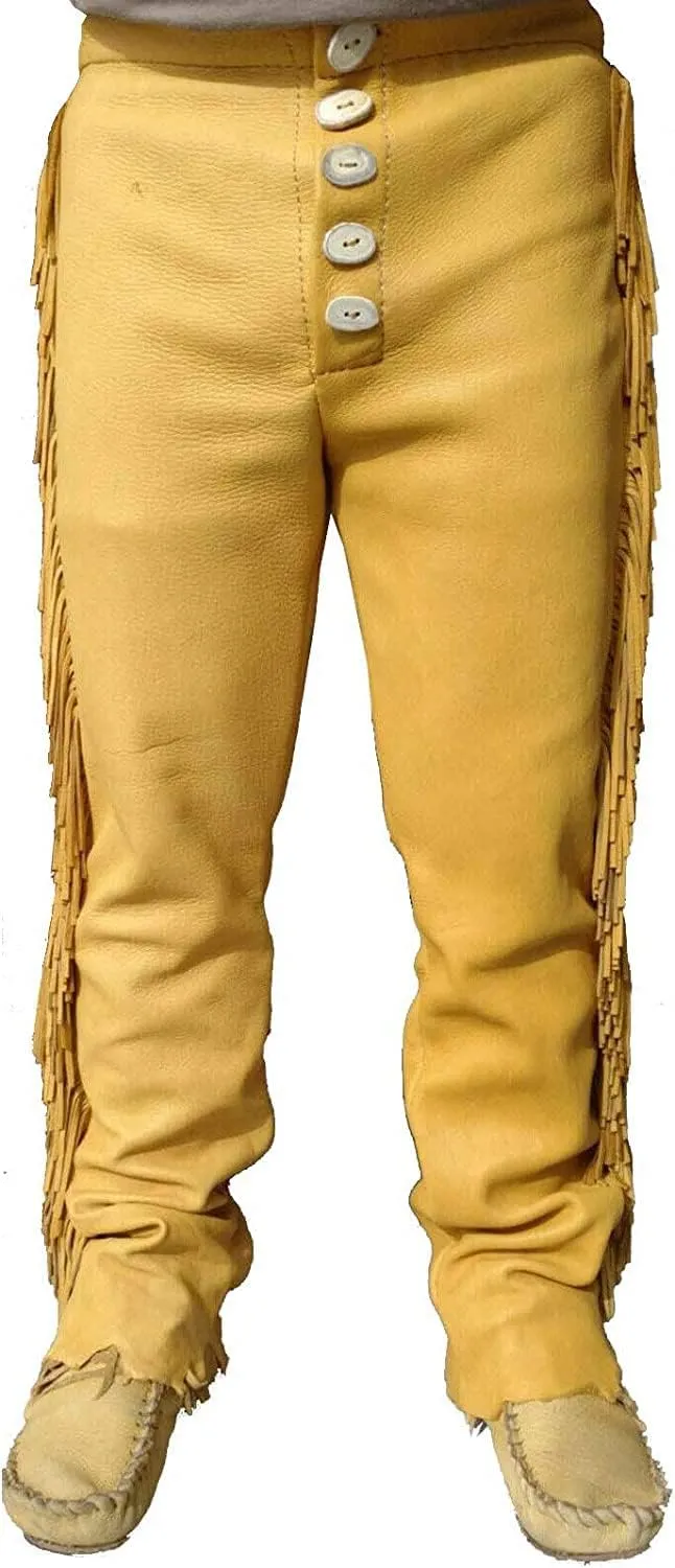 Leather Pants for Men Cowboy Western Traditional Native Casual Fashion Gay Pant