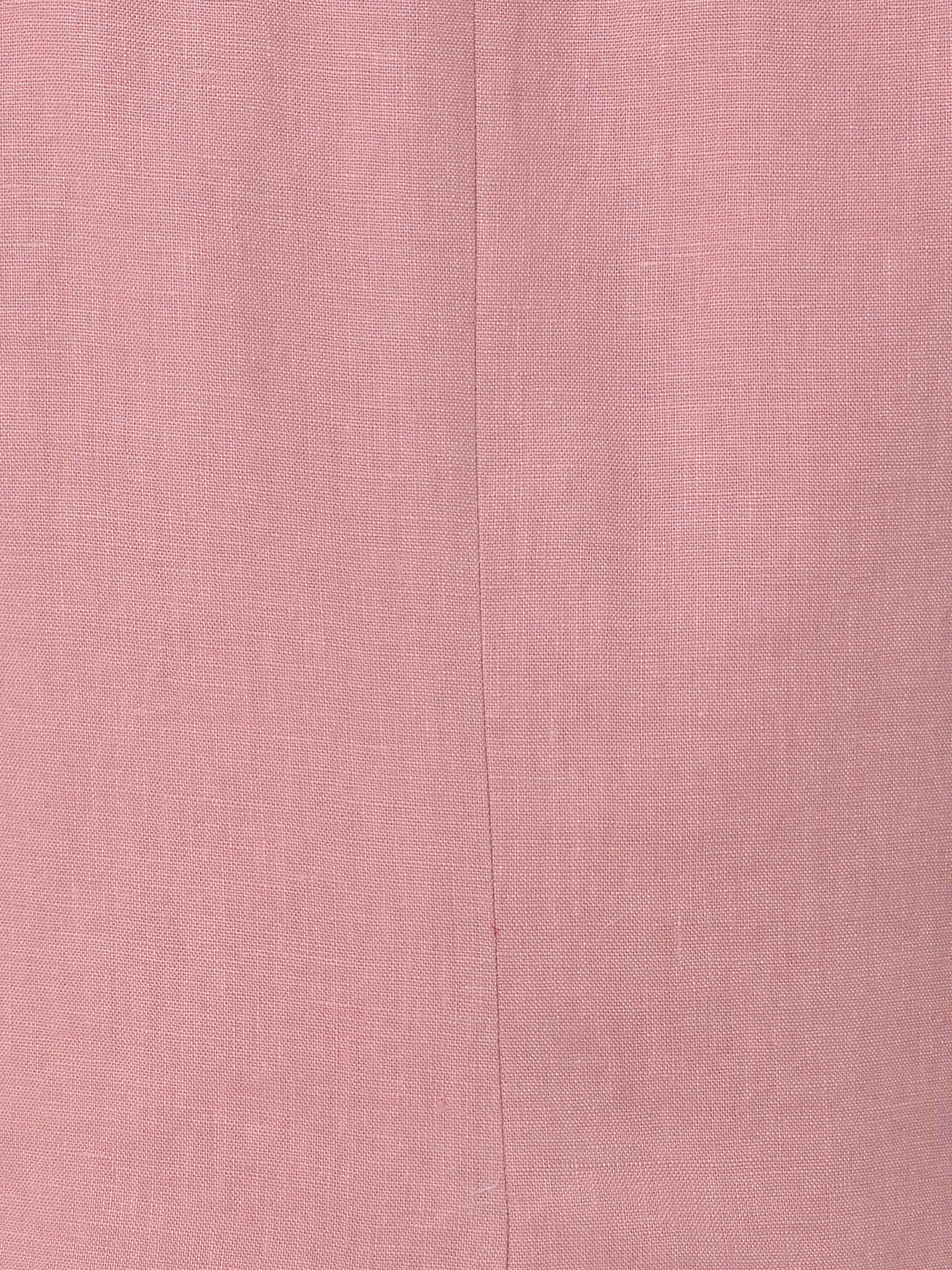 Linen Collarless Blazer | Pink