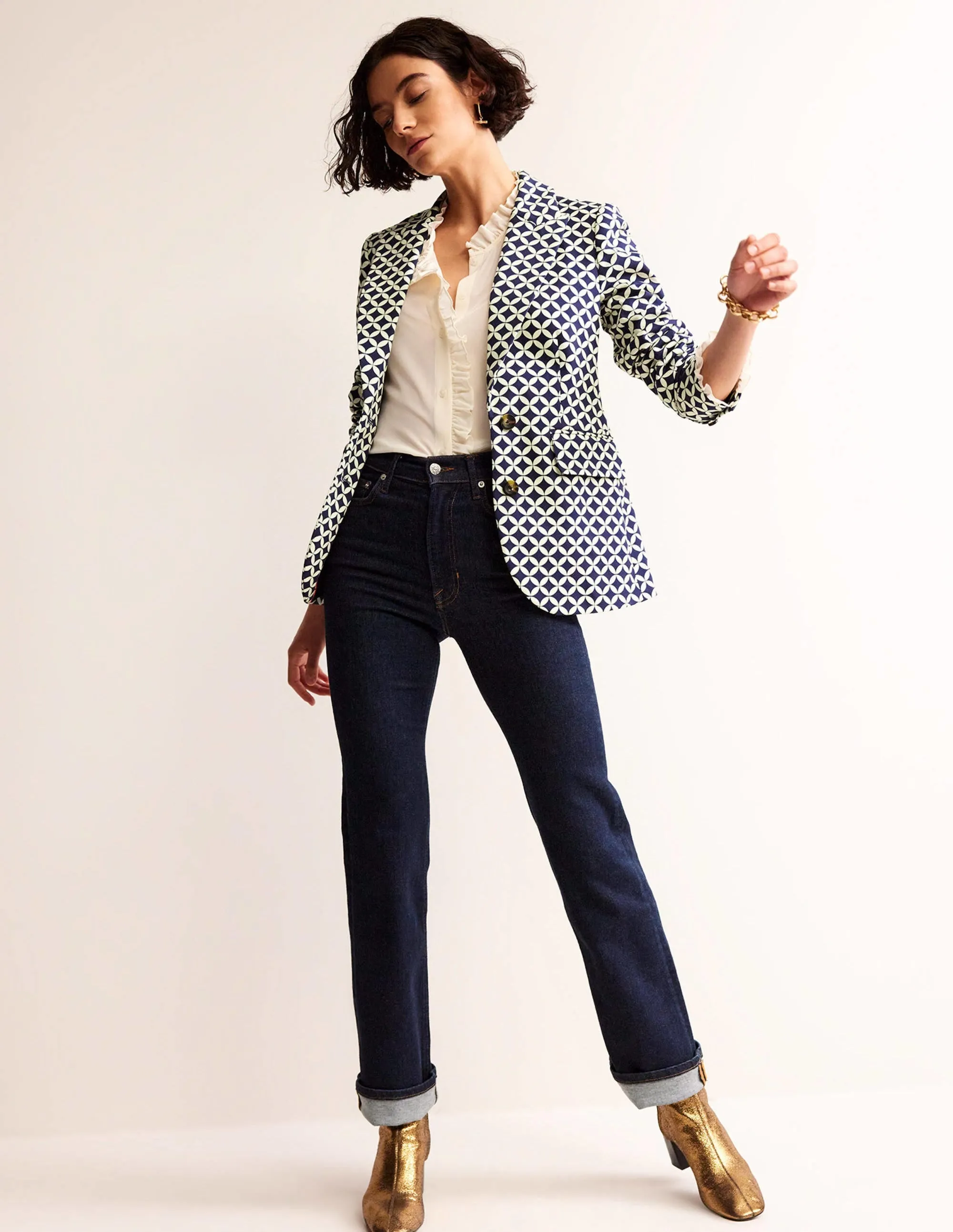 Marylebone Bi-Stretch Blazer-Navy, Diamond Terrace
