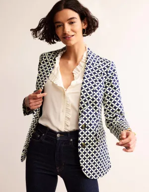 Marylebone Bi-Stretch Blazer-Navy, Diamond Terrace