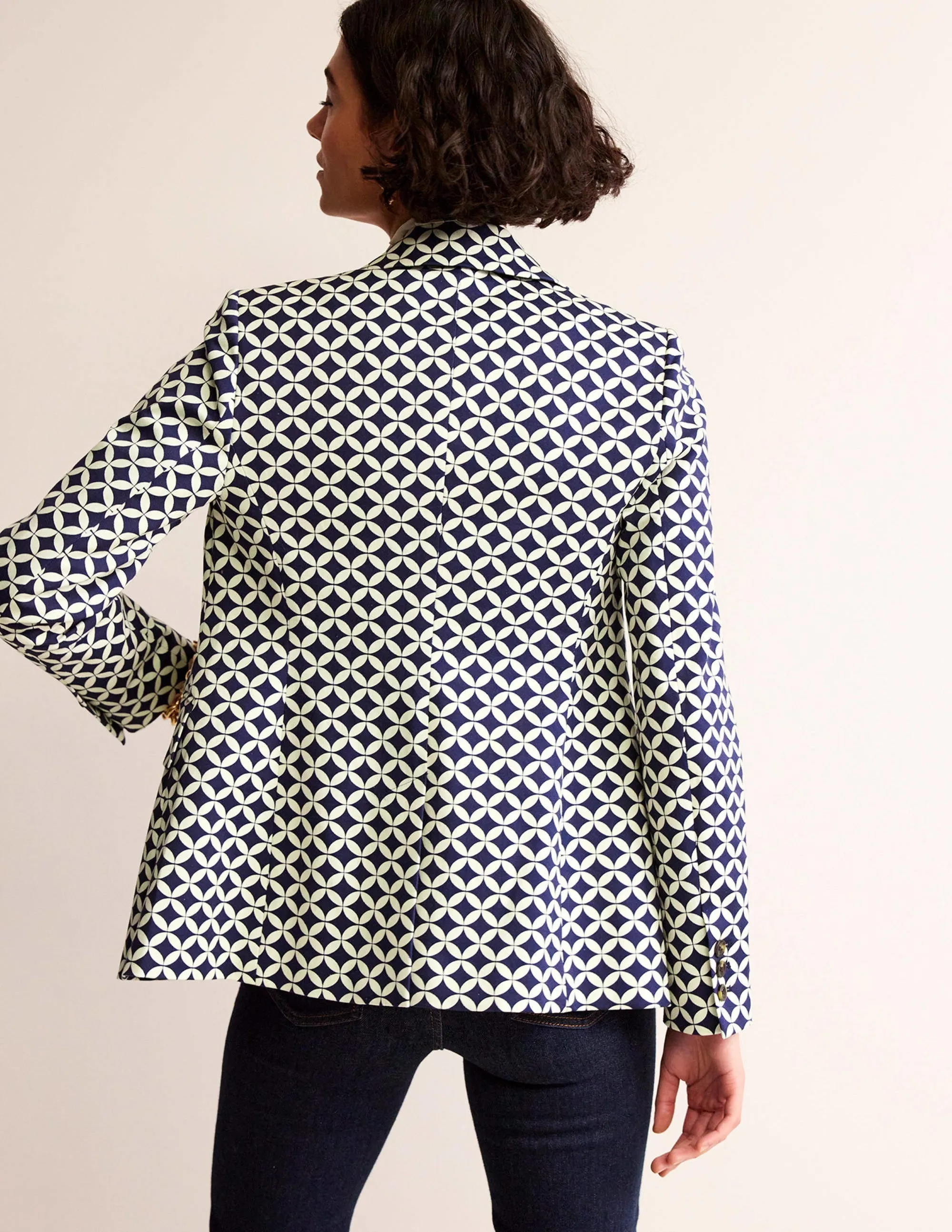 Marylebone Bi-Stretch Blazer-Navy, Diamond Terrace