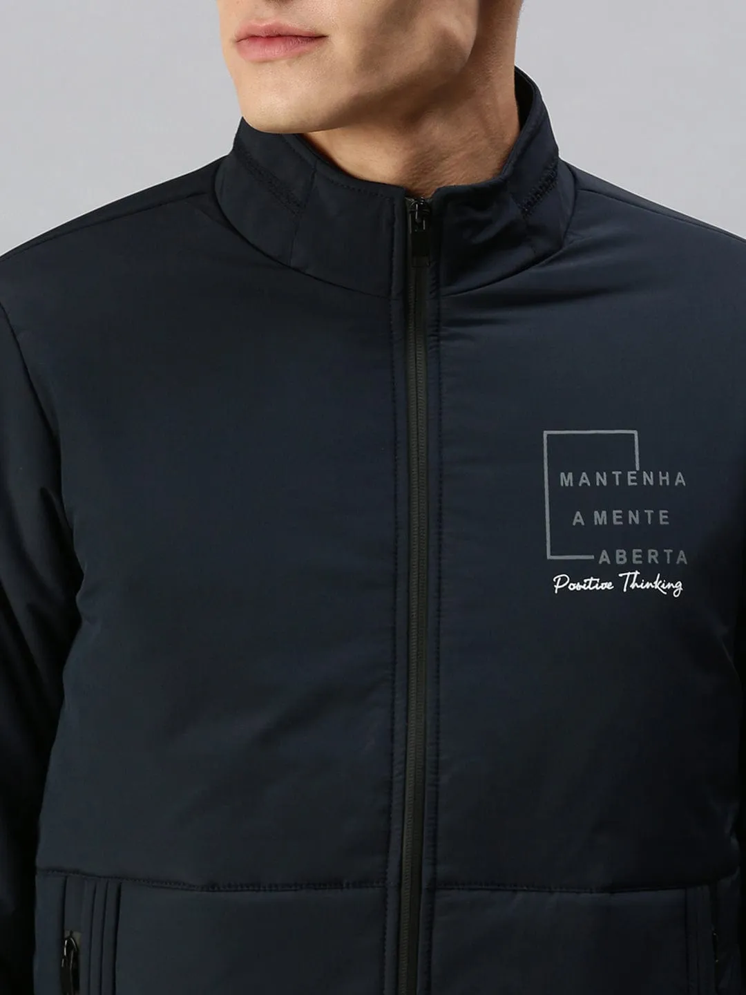 Men Blue Bomber Jacket