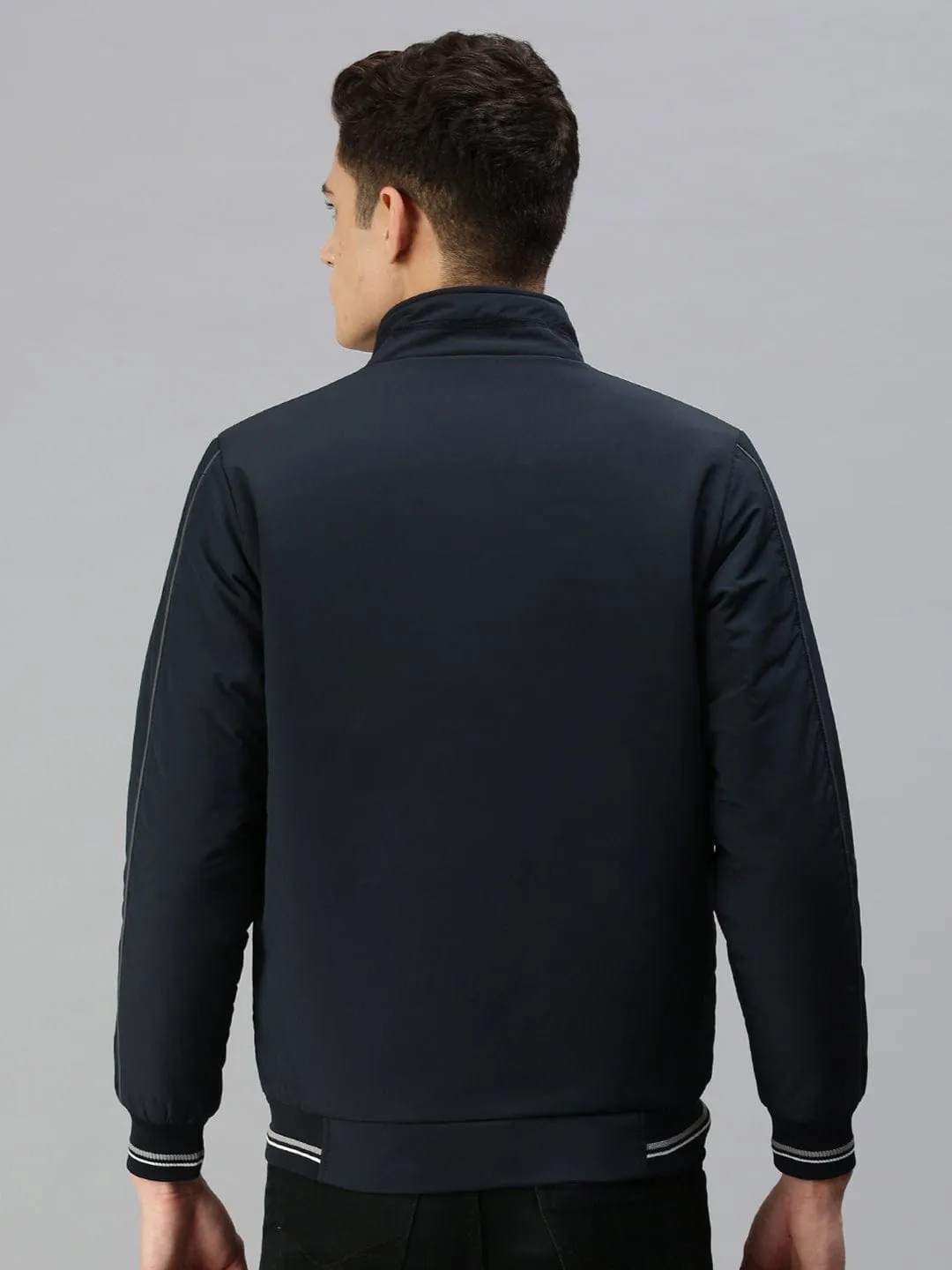 Men Blue Bomber Jacket