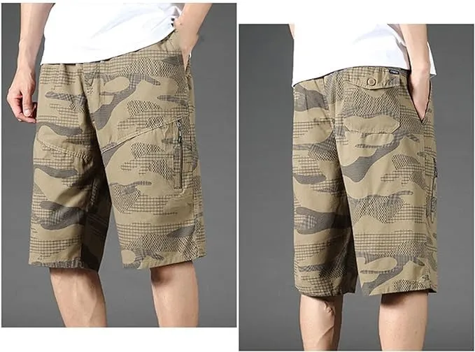 Men's Cargo Work Shorts Summer Multi-pocket Camo Combat Casual Half Pants | SHM3318