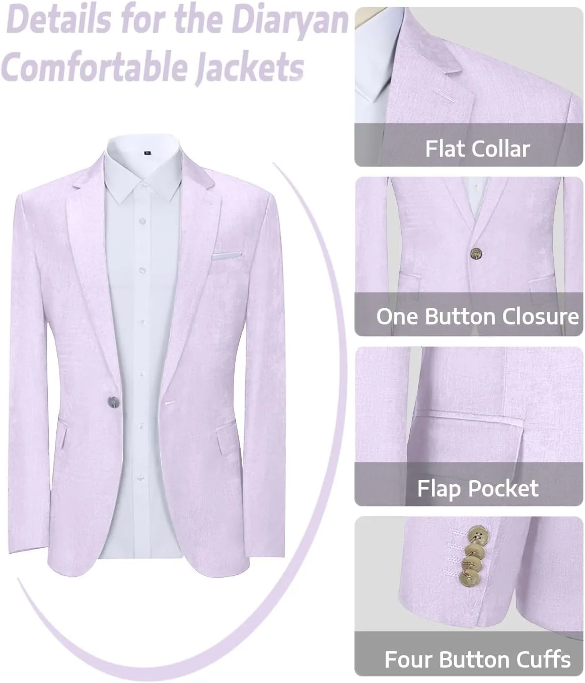 Men's Suit Tencel Linen Two Piece Slim Fit Summer Grooms Wedding Prom Dress Tuxedo Suits for Men Blazer Pants Set