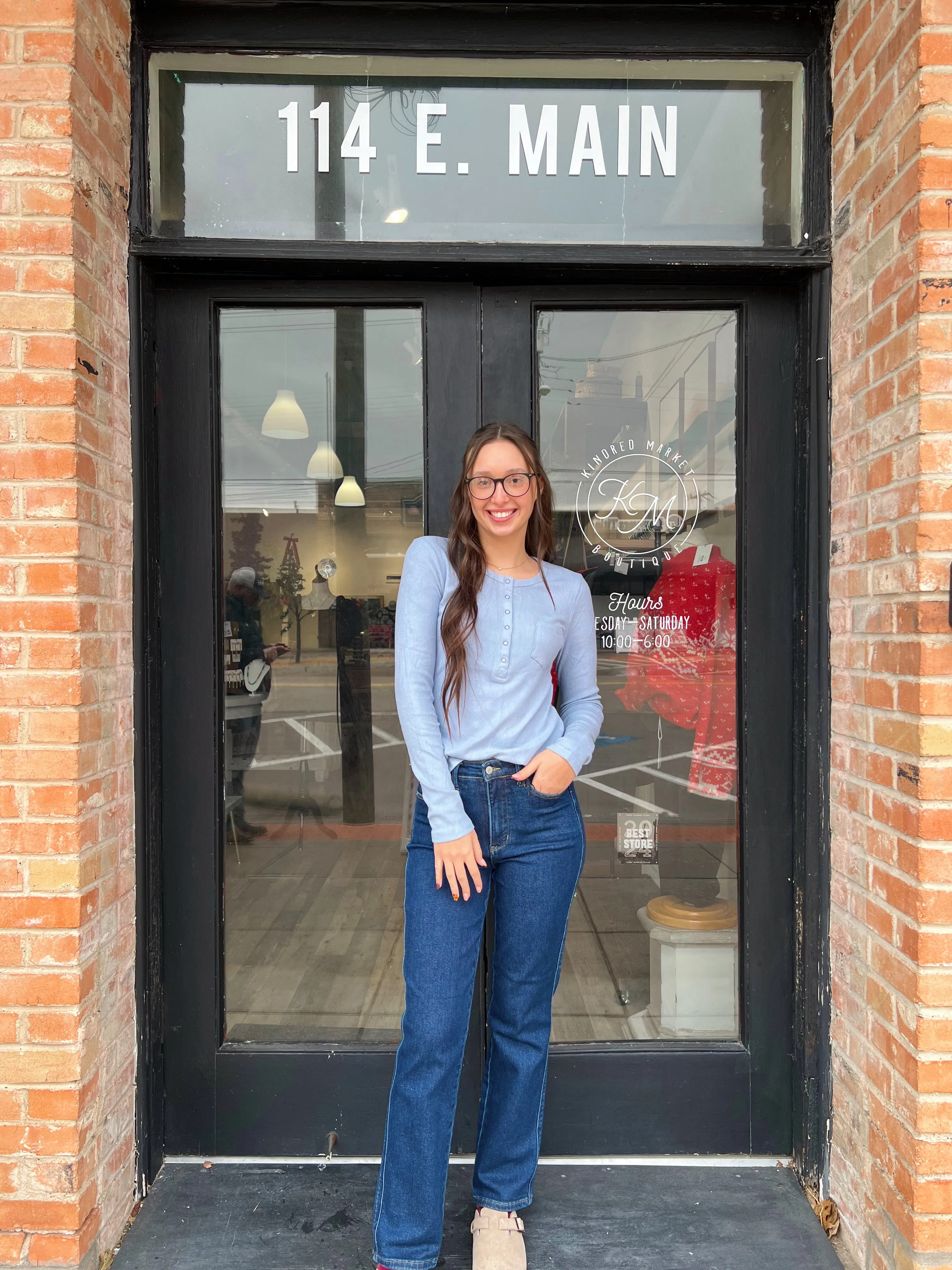 Norah Ribbed Half Button Top