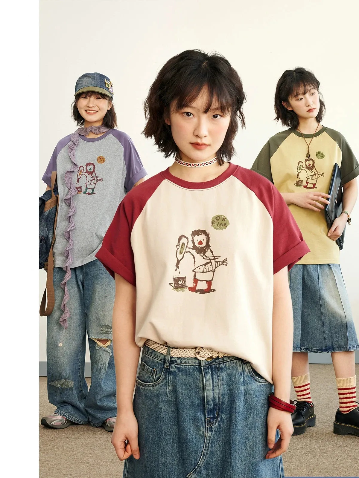 octopusme Quirky Character Raglan Tee